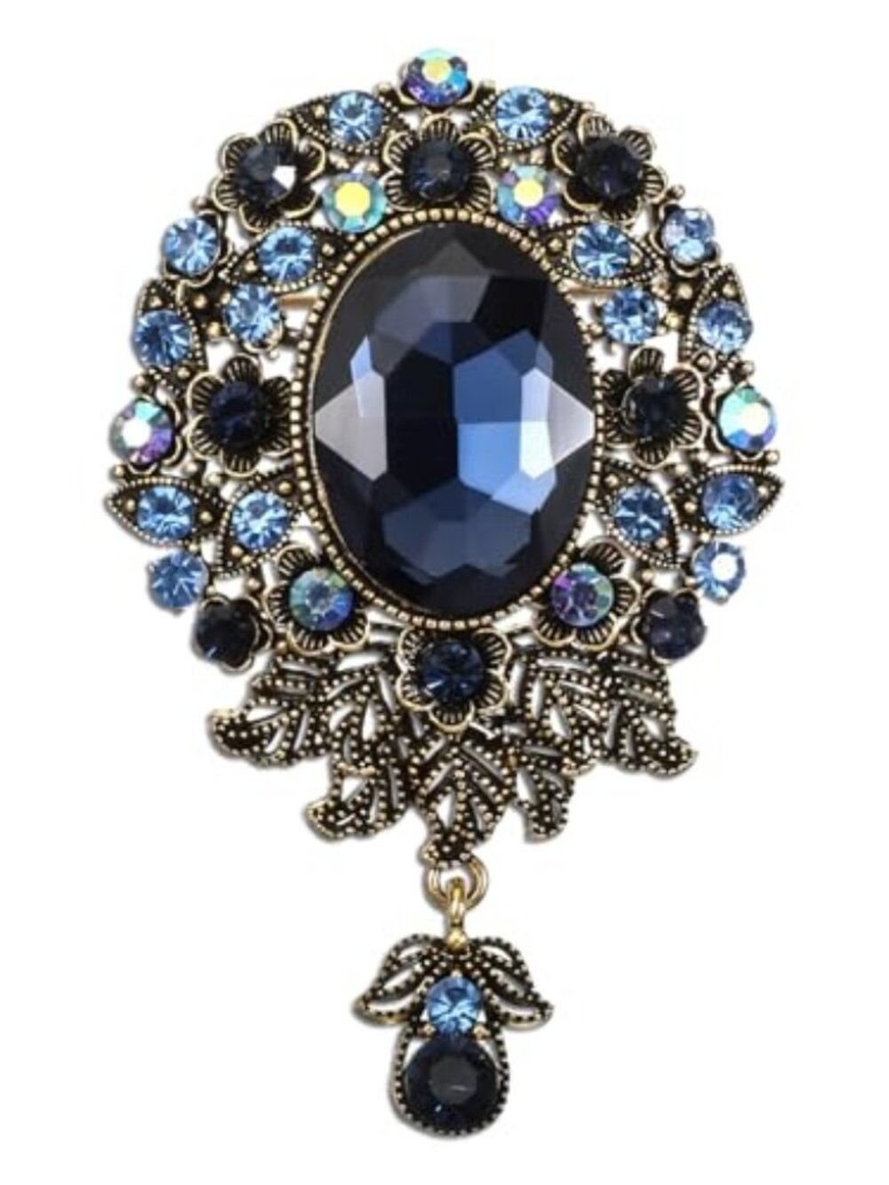 New - Vintage Teardrop Rhinestone Brooch Crystal Diamond Wedding Brooches